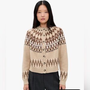 Moon River Isle Hairy Button Up Cardigan
Sweater Beige and Brown Knit